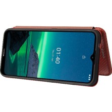 Bdt Shop Kart Tutucu Kickstand Manyetik Karbon Fiber Kartı ile Nokia 1.4 Için Kılıf (Yurt Dışından)