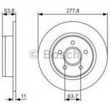 Bosch Fren Diski Arka 5 Bijon 277,8 mm Ford Tourneo Connect 1.8 Tdci  / 1.8 Di / 18 16V 02-13 18051