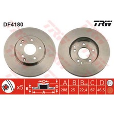 Ön Fren Aynasi Mercedes W203-C180-C200-W202-W210-E200-E220 288X25X5DLXHAVALI 18051