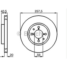 Bosch Fren Diski Ön Hava Kanalli - 4 Bijon 257 mm Fiat Albea, Doblo 1.3 Multijet 18051
