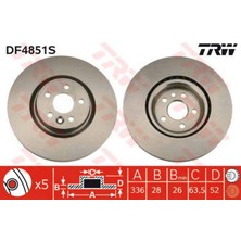 TRW On Fren Disk Aynasi Havali Volvo S60 Ii 10 15 S80 Ii 06 V60 I 11 15 V70 Iii 07 15 XC70 Ii 09 15 18051