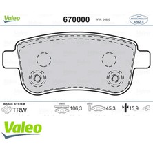 Valeo Arka Balata Fluence 13 Megane 08 Scenic 08 440603734R 18051
