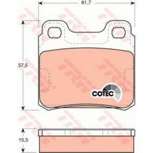 TRW Arka Balata Vectra A 88-95 Astra F 94-98 Calibra A 90-97 Kadett E 86-91 Saab 900 93-98 18051