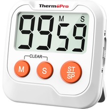 Thermopro TM03 Mutfak, Spor, Ders Için Alarmlı, Işıklı, Çift Geri Sayımlı Kronometre ve Dijital Saat