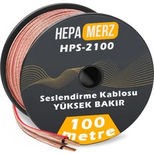 Hepa Merz HPS-2100 Bakır Ses Hoparlör Kablosu 2x1 mm 100 Mt.