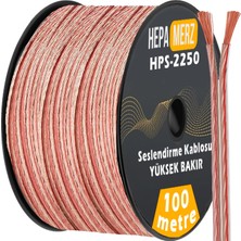 Hepa Merz HPS-2250 Bakır Ses Hoparlör Kablosu 2x2.5 mm 100 Mt.