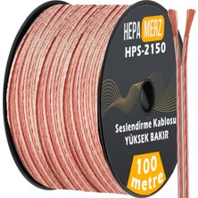 Hepa Merz HPS-2150 Bakır Ses Hoparlör Kablosu 2x1.5 mm 100 Mt.