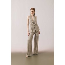 ROMAN Sırt Dekolteli Payetli Bluz Standart Renk Y2413037_089