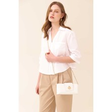 ROMAN Gold Zincirli Çanta Beyaz Y2481204_002