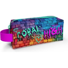 Coral High Kids Pembe Lacivert Grafiti Yazılı Kalem Çantası 22069