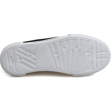 Siyah %100 Deri Havuzlu Taban Sneaker Ayakkabı