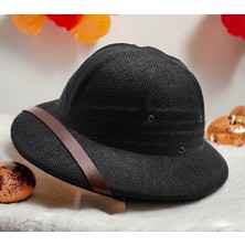 Shopiolog Unisex Explorer Jungle Masquerade Safari Ayarlanabilir Hasır Şapka Kask Yaz,güneş,orman,kamp