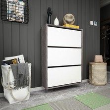 Decorfers Belen 3 Kapaklı 6 Bölmeli Düşer Kapaklı Ayakkabılık