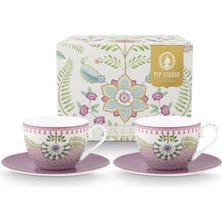 Pip Studio Lily & Lotus Mor Porselen Çay Fincan Seti 280 ml