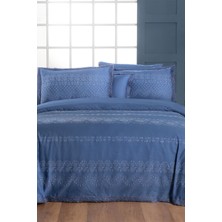 Sarev Perry Mavi Çift Kişilik %100 Pamuk Saten "300 Tc" Nevresim Takımı