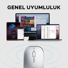 Inphic M1P Kablosuz Fare, Şarj Edilebilir Sessiz Kullanım Ultra Ince 2.4g USB Mouse