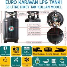 7A Mühendislik Euro Karavan Lpg Tankı 36 Litre Dikey