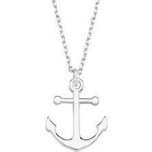 Altın Sepeti Gümüş Çapa Kolye