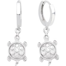 Altın Sepeti Gümüş Kaplumbağa Küpe