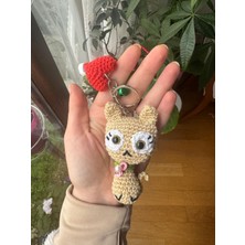 Paris Organik Oyuncak Pisi Amigurumi Anahtarlık (Açık Sarı)