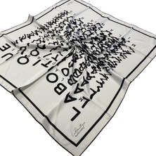 Az Hatalı Polyester La Boutique Kırık Beyaz Desenli Eşarp 23400 - 02