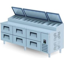 Iceinox Pizza Hazırlık Buzdolabı Çekmeceli GN 2/1-200: 6 Adet