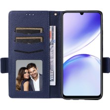 Manyi Mall Realme C53 4g Manyetik Kart Yuvaları Için Kılıf Tutucu Cüzdan Pu Deri Yan (Yurt Dışından)