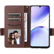 Manyi Mall Realme C53 4g Manyetik Kart Yuvaları Için Kılıf Tutucu Cüzdan Pu Deri Yan (Yurt Dışından)