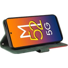 Manyi Mall Samsung Galaxy M52 5g Iki Renkli Dikiş Kickstand Koruyucu Pu (Yurt Dışından)