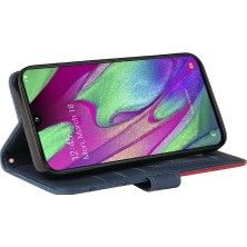 Manyi Mall Kart Yuvası Standı Pu ile Samsung Galaxy A40 Iki Renkli Dikiş Için Kılıf (Yurt Dışından)