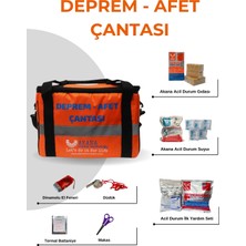 Deprem-Afet Çantası Tek Özel Gıda ve Su Içeren 3 Kişilik Set