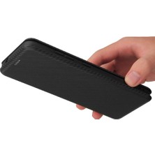 Manyi Mall Kart Tutucu Kickstand Manyetik Karbon Fiber Kartı ile Nokia 1.4 Için Kılıf (Yurt Dışından)