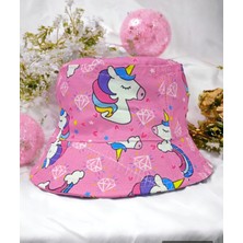 Shopiolog Kız Çocuk Unicorn Pony Balıkçı Kova Güneş Şapkası Seyahat, Yürüyüş, Kamp, Piknik, Tekne, Kumsalda