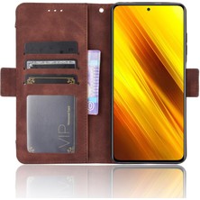 Manyi Mall Xiaomi Poco X3 Nfc Ayarlanabilir Ayrılabilir Kart Tutucu Manyetik Kapatma Deri Cüzdan Kapak (Yurt Dışından)