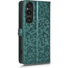 Manyi Mall Sony Xperia 1 Ⅴ Için Kılıf Manyetik Toka Deri Cüzdan Kapak Geometrik (Yurt Dışından)