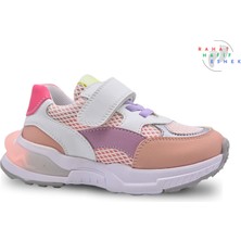 Kids A More Yoyo Cırtlı Lastikli File Detaylı Deri Kız Çocuk Ayakkabı Pembe