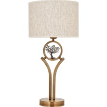 Avonnı  Eskitme Kaplama Masa Lambasý E27 Metal Kumaþ 33CM