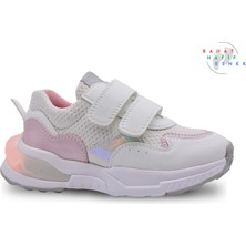 Kids A More Ruby Çift Cırtlı File Detaylı Deri Kız Çocuk Spor Ayakkabı Pembe