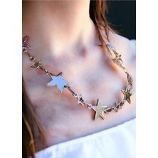 Shopiolog Shindig Gotik Beş Köşeli Yıldız Katmanlı Kolye Kadın Charm Retro Peri Grunge