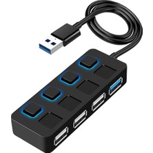 Pabiflo Bireysel LED Aydınlatmalı Güç Anahtarları ile 4 Bağlantı Noktalı USB 3.0 Hub USB Hub Adaptörü Genişletici Pc Için Çoklu USB Ayırıcı (Yurt Dışından)