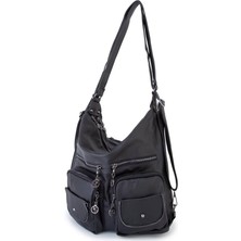 Nas 682 Kadın Sırt Çanta Kadın Omuz Ve Çapraz Çanta Siyah