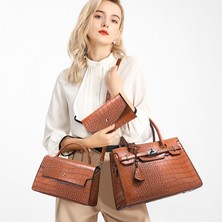 Global Product Store 01 Kadın Çanta Omuz Çantası Debriyaj Kolu Satchel Tote Kare Çanta 3 Takım (Yurt Dışından)