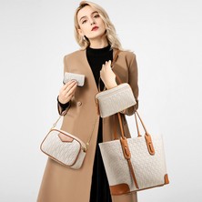 Global Product Store 01 Kadın Çanta, Bez Çanta, Omuz Çantası, Üstten Saplı Çanta Çanta Seti 4'lü (Yurt Dışından)