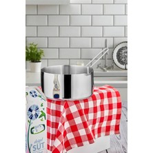 EW's Kitchenware 14 cm Orta Boy Lüx Paslanmaz Çelik Sütlük & Sosluk & Kaçerola