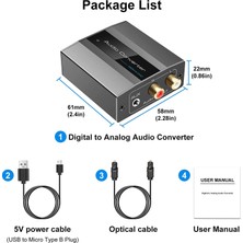 Pabiflo Optik - Rca Dönüştürücü Ses Dönüştürücü Dijital - Analog Ses Koaksiyel - Rca Adaptörü 3,5 mm Aux, Optik Kablo ile (Yurt Dışından)