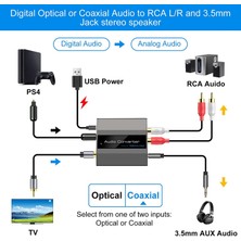 Pabiflo Optik - Rca Dönüştürücü Ses Dönüştürücü Dijital - Analog Ses Koaksiyel - Rca Adaptörü 3,5 mm Aux, Optik Kablo ile (Yurt Dışından)