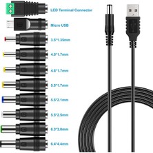 Pabiflo 10 Değiştirilebilir Fiş Konnektörü Adaptörlü Usb'den Dc Güç Kablosuna (Yurt Dışından)