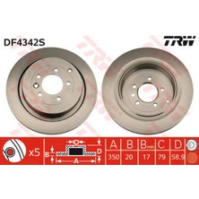 TRW Fren Diski Arka Range Rover Sport I L320 09 13 Discovery 4 L319 09 18 18051