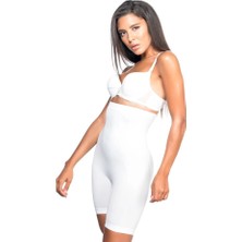 Miraxx Beyaz Emay 2077 Yüksek Bel Desenli Paçalı Korse