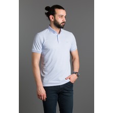 Zeki Özer Erkek Mavi Basic Polo Yaka T-Shirt